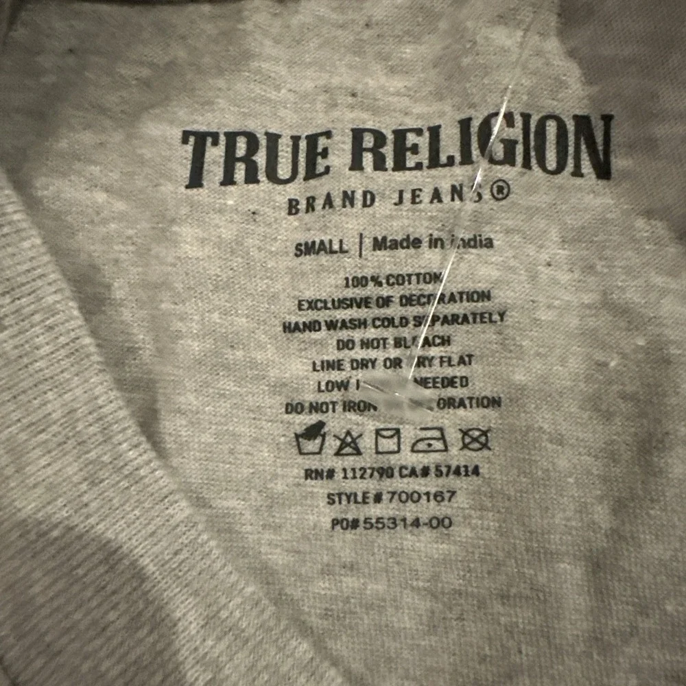 New True Religion Men's Tshirt Size Small Gray Horseshoe Logo Rinestone Shine Tr